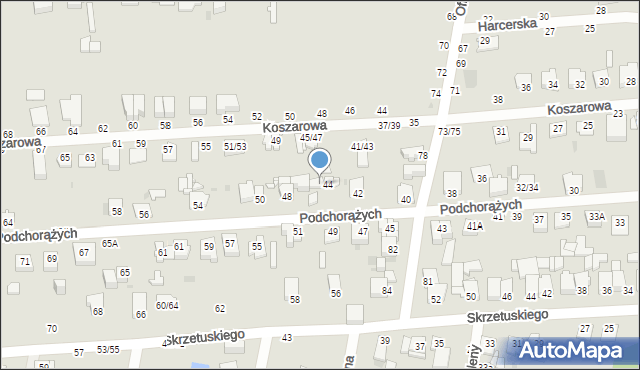 Częstochowa, Podchorążych, 46, mapa Częstochowy