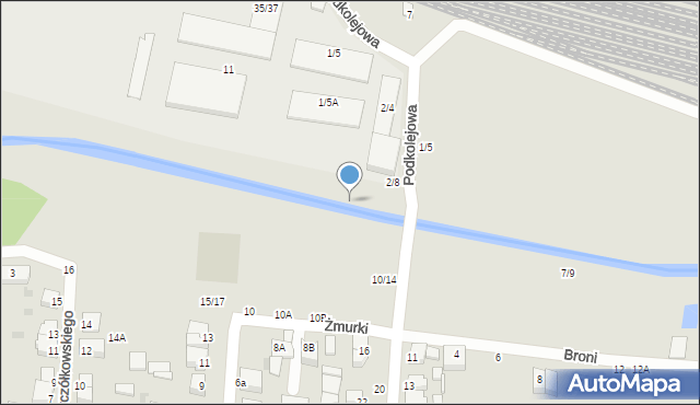 Częstochowa, Podkolejowa, 1/5A, mapa Częstochowy
