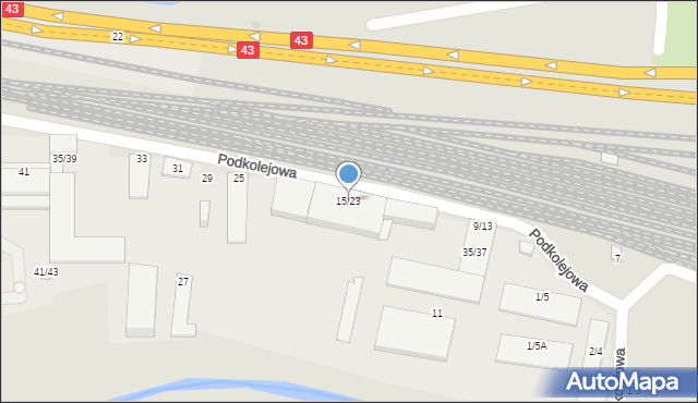 Częstochowa, Podkolejowa, 15/23, mapa Częstochowy