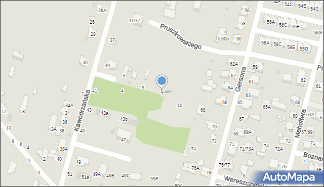 Częstochowa, Podkowińskiego Władysława, 7, mapa Częstochowy