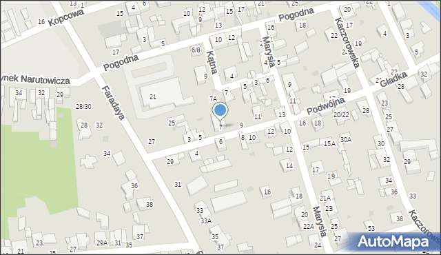 Częstochowa, Podwójna, 7, mapa Częstochowy