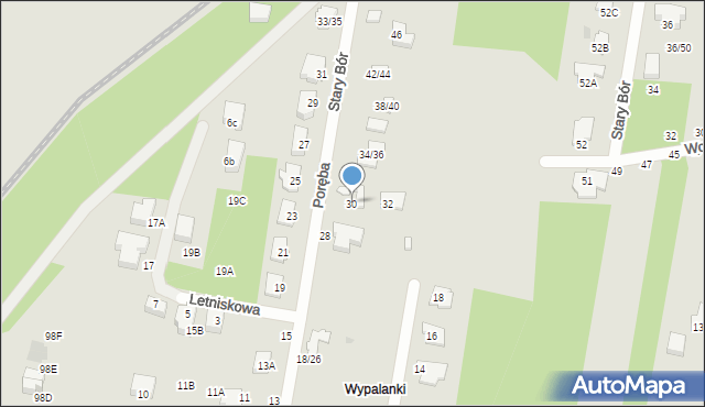 Częstochowa, Poręba, 30, mapa Częstochowy