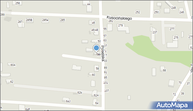 Częstochowa, Poselska, 56A, mapa Częstochowy
