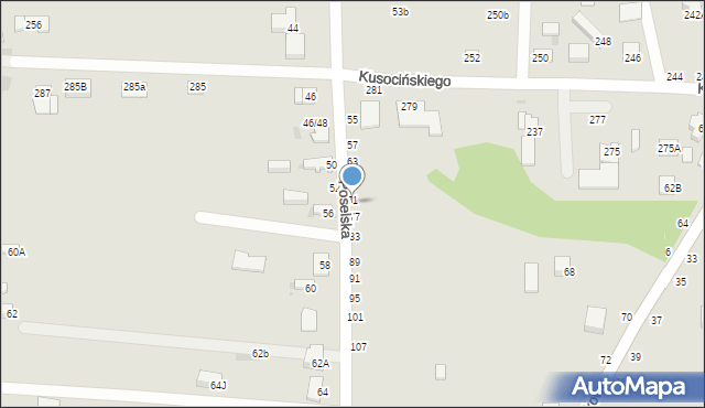 Częstochowa, Poselska, 73, mapa Częstochowy