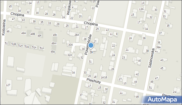 Częstochowa, Powstańców, 29, mapa Częstochowy