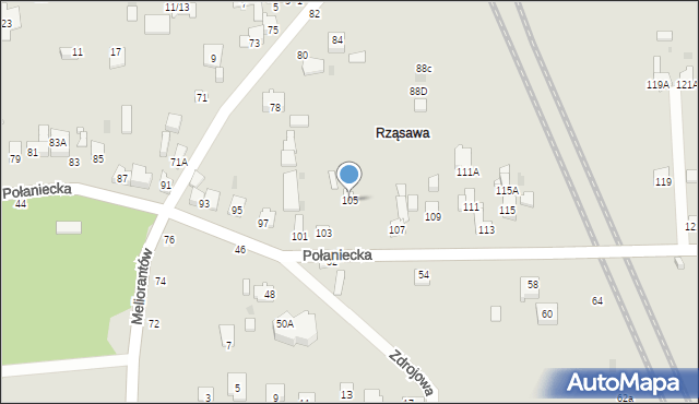 Częstochowa, Połaniecka, 105, mapa Częstochowy