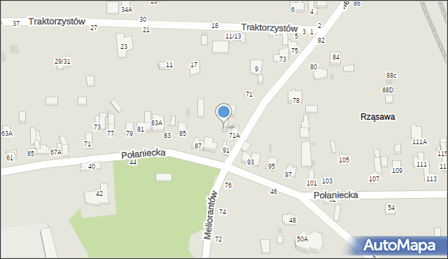 Częstochowa, Połaniecka, 91A, mapa Częstochowy