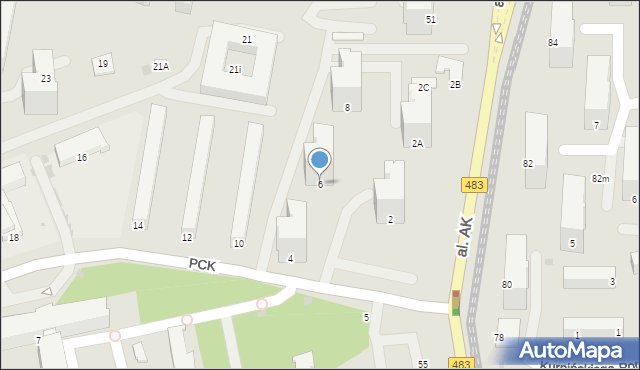 Częstochowa, Polskiego Czerwonego Krzyża, 6, mapa Częstochowy