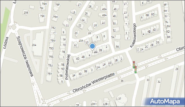 Częstochowa, Poświatowskiej Haliny, 2E, mapa Częstochowy