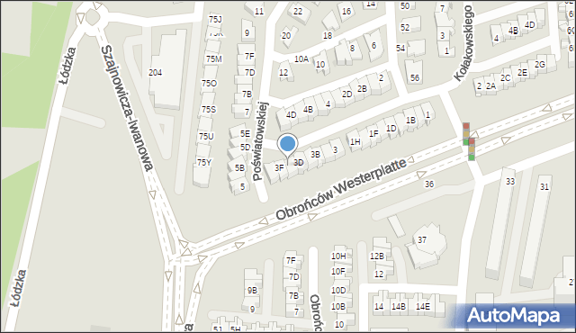 Częstochowa, Poświatowskiej Haliny, 3E, mapa Częstochowy