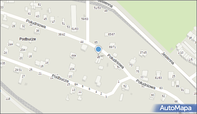 Częstochowa, Południowa, 46, mapa Częstochowy