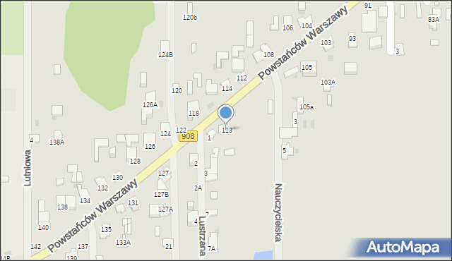 Częstochowa, Powstańców Warszawy, 113, mapa Częstochowy
