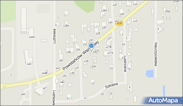 Częstochowa, Powstańców Warszawy, 133, mapa Częstochowy