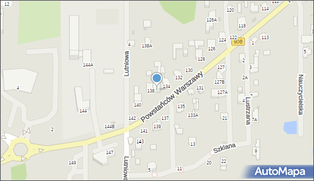 Częstochowa, Powstańców Warszawy, 136, mapa Częstochowy