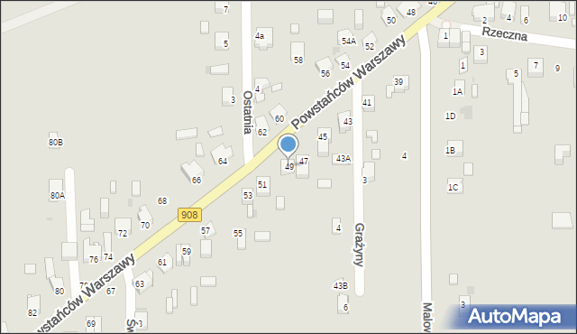 Częstochowa, Powstańców Warszawy, 49, mapa Częstochowy
