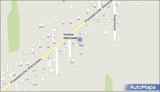 Częstochowa, Powstańców Warszawy, 79B, mapa Częstochowy