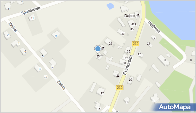 Dąbie, Pomorska, 25, mapa Dąbie