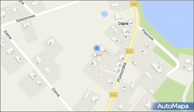 Dąbie, Pomorska, 27, mapa Dąbie