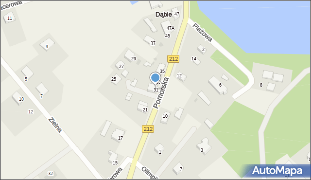 Dąbie, Pomorska, 31, mapa Dąbie