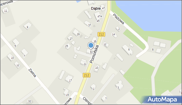 Dąbie, Pomorska, 31, mapa Dąbie