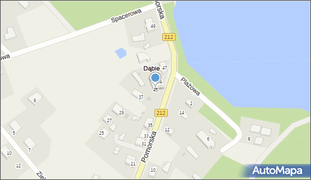 Dąbie, Pomorska, 45, mapa Dąbie