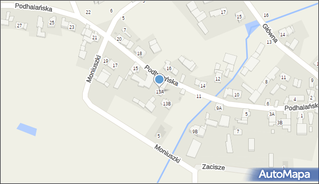 Dąbrowa, Podhalańska, 13A, mapa Dąbrowa