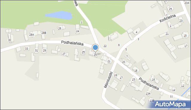 Dąbrowa, Podhalańska, 23, mapa Dąbrowa