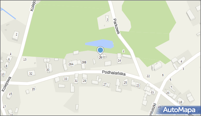 Dąbrowa, Podhalańska, 26, mapa Dąbrowa