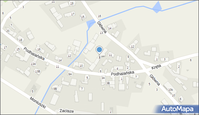 Dąbrowa, Podhalańska, 8, mapa Dąbrowa