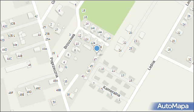 Dąbrowa, Poprzeczna, 49, mapa Dąbrowa