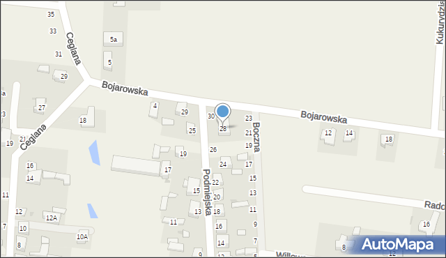 Dąbrowa, Podmiejska, 28, mapa Dąbrowa