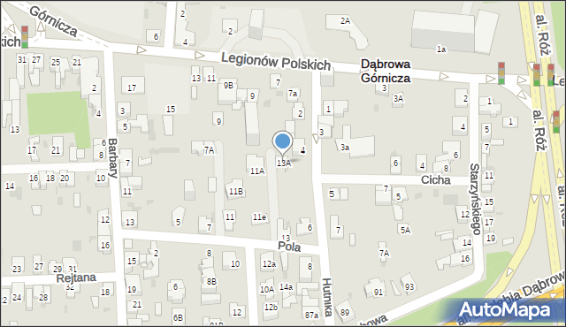 Dąbrowa Górnicza, Pola, 13A, mapa Dąbrowa Górnicza