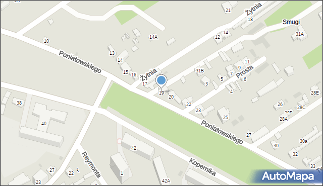 Dąbrowa Górnicza, Poniatowskiego, 19, mapa Dąbrowa Górnicza