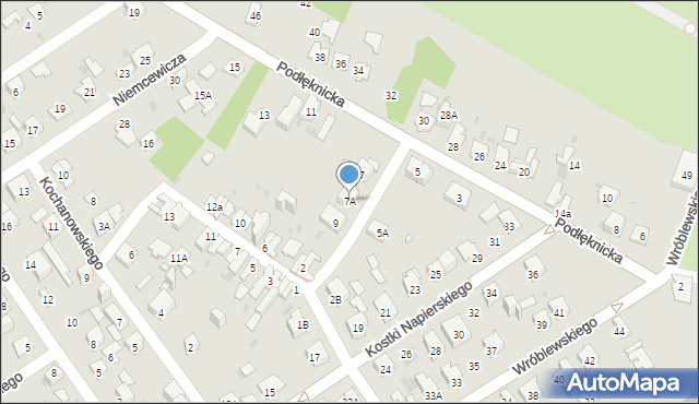 Dąbrowa Górnicza, Podłęknicka, 7A, mapa Dąbrowa Górnicza