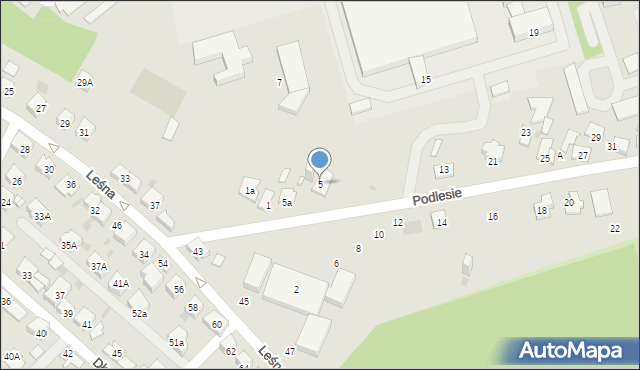 Dąbrowa Górnicza, Podlesie, 5, mapa Dąbrowa Górnicza