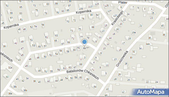 Dąbrowa Tarnowska, Popiełuszki Jerzego, bł. ks., 64, mapa Dąbrowa Tarnowska