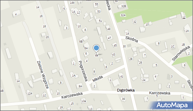 Dąbrówka, Pogorzelska, 4a, mapa Dąbrówka