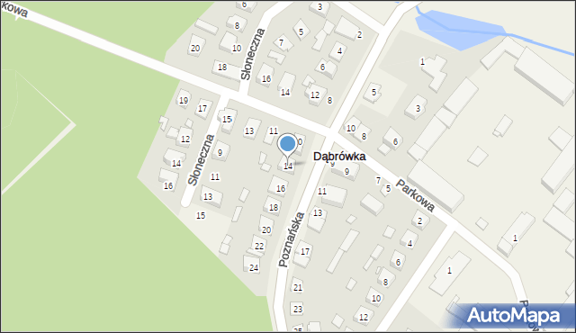 Dąbrówka, Poznańska, 14, mapa Dąbrówka