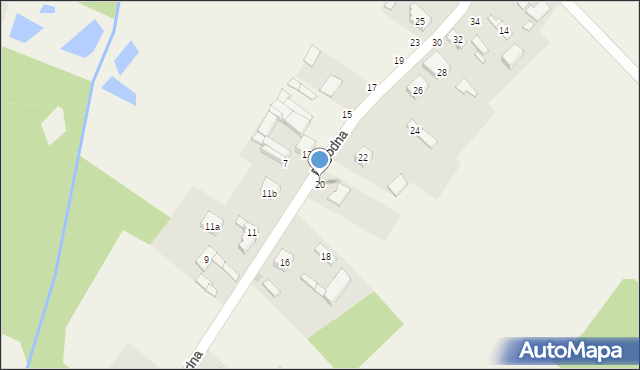 Dąbrówka-Strumiany, Pogodna, 20, mapa Dąbrówka-Strumiany