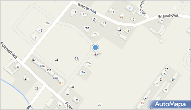 Dachowa, Poznańska, 26c, mapa Dachowa