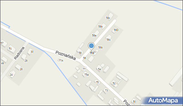 Dachowa, Poznańska, 56a, mapa Dachowa