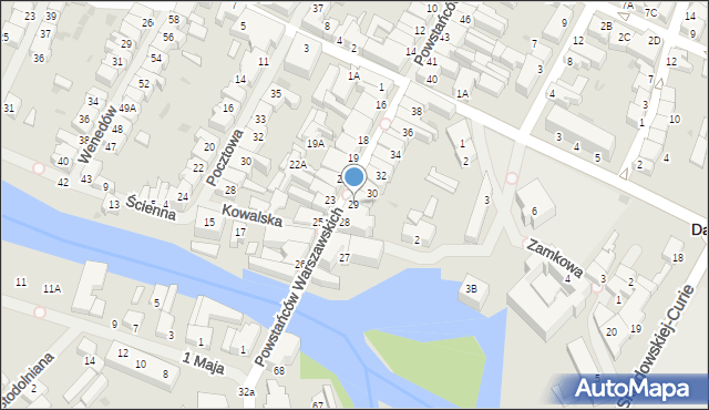 Darłowo, Powstańców Warszawskich, 29, mapa Darłowo