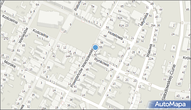 Darłowo, Powstańców Warszawskich, 52, mapa Darłowo