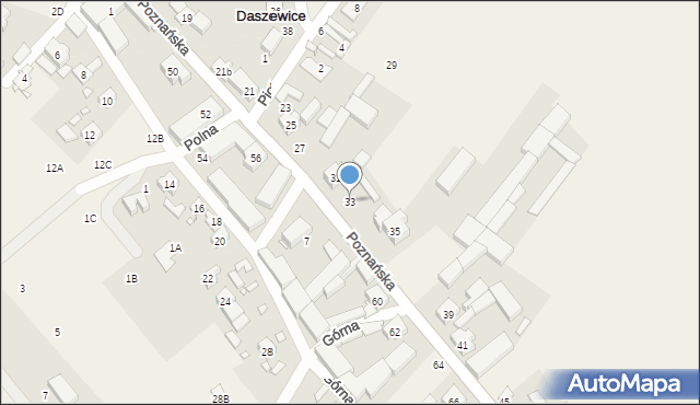 Daszewice, Poznańska, 33, mapa Daszewice