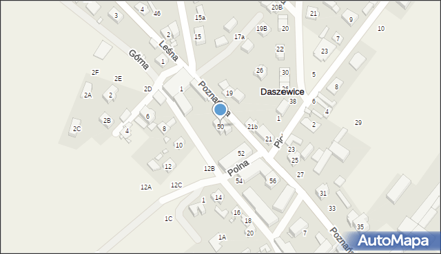 Daszewice, Poznańska, 50, mapa Daszewice