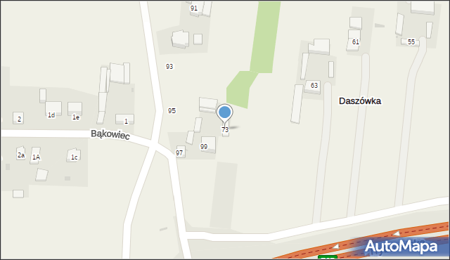 Daszówka, Polna, 73, mapa Daszówka