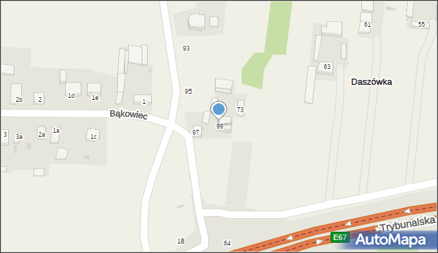 Daszówka, Polna, 99, mapa Daszówka