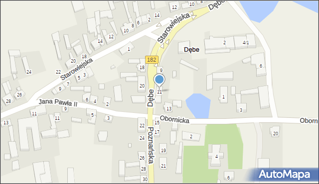 Dębe, Poznańska, 11, mapa Dębe