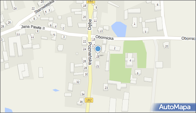 Dębe, Poznańska, 19, mapa Dębe