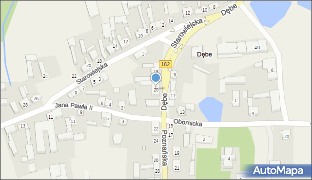 Dębe, Poznańska, 20, mapa Dębe